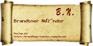 Brandtner Nándor névjegykártya